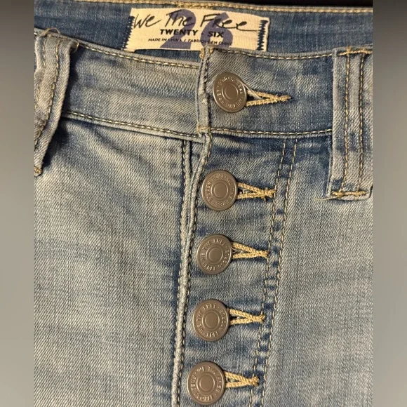 Free People We The Free Irreplaceable Denim Blue Jeans Ultra Flare Wide Stretch - Picture 11 of 12